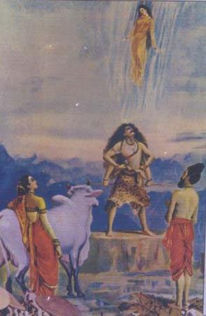 Raja Ravi Varma Gangavataranam France oil painting art